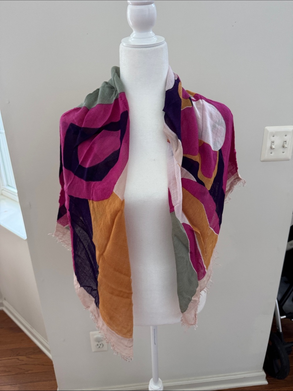 Levi's Bold Abstract Colorblock Scarf - Pink, Purple, Mustard, Olive